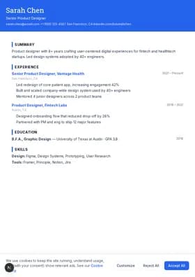 Clean Corporate resume template preview