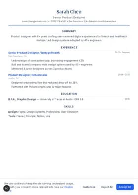 Simple Professional resume template preview